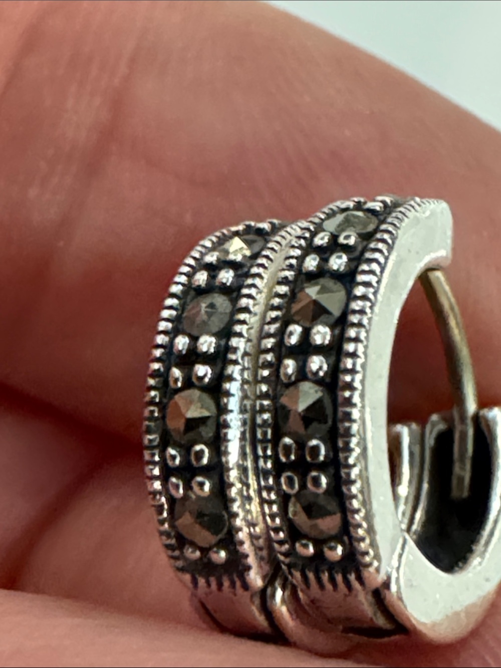Silver Hoop Earrings - Small Hinged Hoops